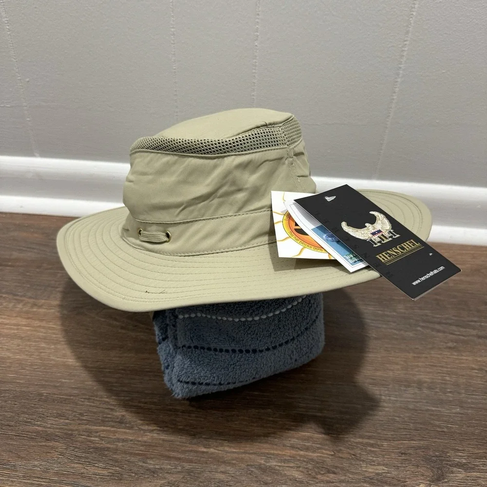 NWT Henschel Camper Travel Hat Boonie‎ Khaki Men's Sz L Breezer UPF 50